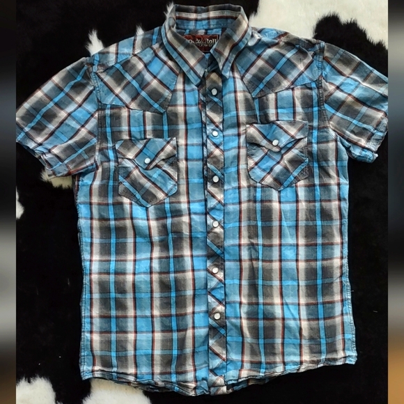 Rock&Roll Cowboy Other - Men's Snap Front Plaid Shirt